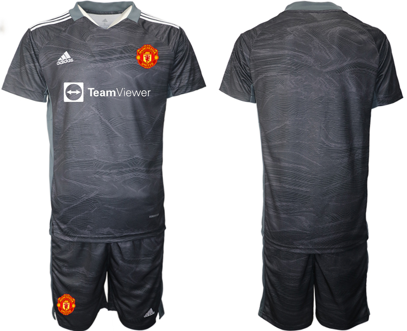 Men 2021-2022 Club Manchester United black goalkeeper blank Soccer Jersey->manchester united jersey->Soccer Club Jersey
